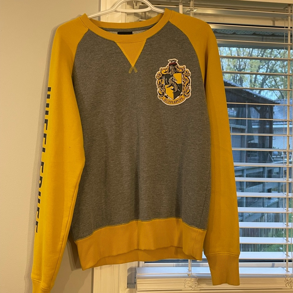 Hufflepuff Gray and Yellow Crewneck Sweater